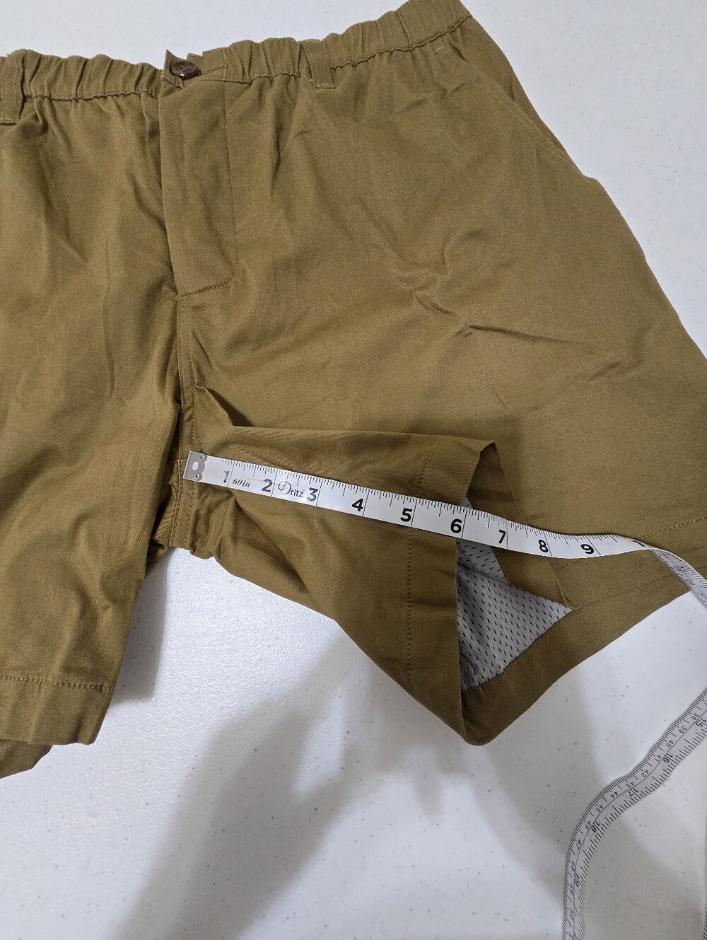 Woof Commando Shorts Men XL Khaki Olive Lined 6" Chino Button Fly Freeball - Picture 6 of 11